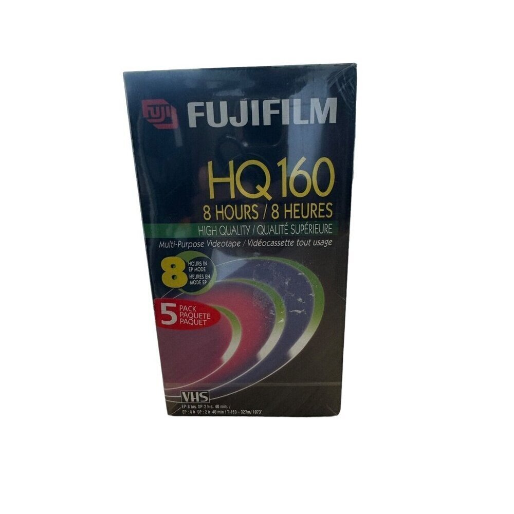 Fuji Fujifilm New Sealed HQ1 60 5 Pack Blank VHS Video Tapes 8 Hour  Lot 5